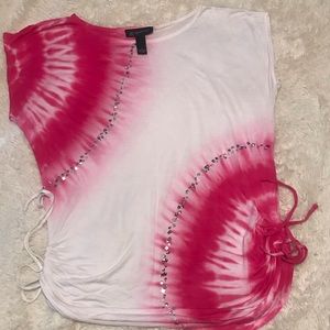I•N•C Pink/White Sequin Top - Large